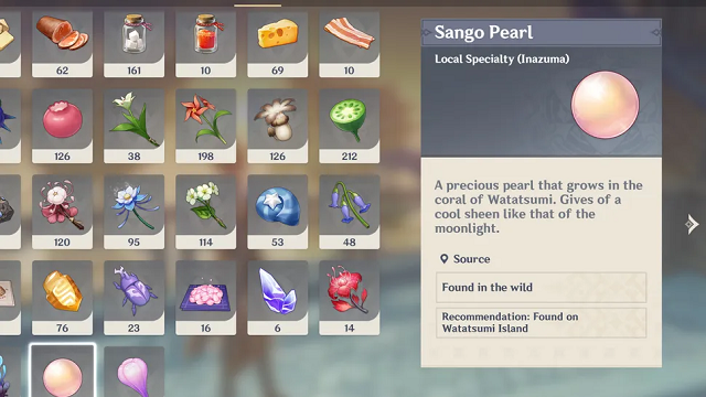 Uses of Sango Pearls in Genshin Impact