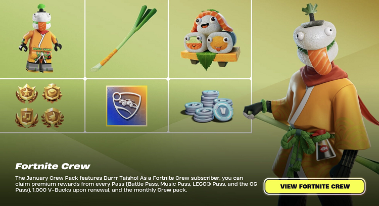 Fortnite Crew Pack Overview What's New in the January 2025